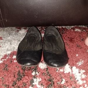 Plain black flats